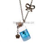 Blue Sea Ocean Glass Bottle Pendant Fashion Bottle Glass Pendant Mermaid Tears Shells Star Vial Necklace thumbnail-4