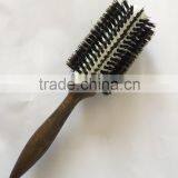 Wooden aluminium nylon and bristle hair brush