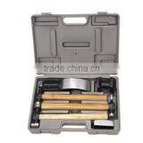 7-PC WOODEN HANDLE HAMMER & DOLLY SET thumbnail-1