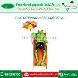 Frog Sleeping Under Umbrella Garden Outdoor Decoration for Low Rate thumbnail-1