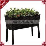 S&D Various Wire Frame PE Rattan Handmade Led Large Rectangle Home and Garden Durable Plastic Garden Pots