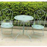 Lovely Stylish Wrought Iron Patio Set Outdoor Furniture 2 Chairs 60cm Round thumbnail-3