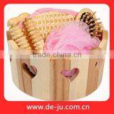 Small Cheap Massager Six Sisal Handle Wood Bath Set thumbnail-3