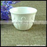 Low Price WHolesale AB Grade White Ceramic Carving Tea Cup Sets.Stock Lot Teacup thumbnail-2