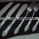 Silver plated brass embossed cutlery set, novelty cutlery set, elegant cutlery set, fancy cutlery set, Catering supplies