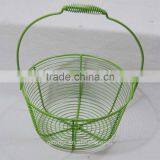 Set of three metal wire fruit basket with handle