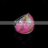 Nature BotanicalJewelry Pink Preserved Flowers in Resin Dried Flower Finger Ring thumbnail-2