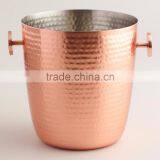 copper hammered antique metal bar & party wine ice bucket