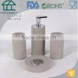 Eco-friendly Free-burned Ceramic Bathroom Accessory Set, Natural White Concrete Toilet Set thumbnail-2