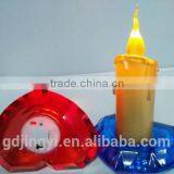 LED Lighted Acrylic Heart Shape Base Colorful Candles Decoraitons thumbnail-3