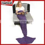 Factory Supplier Knitted Wool Handmade Mermaid Blanket thumbnail-6