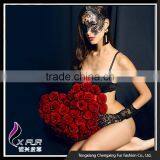 CX-D-105 Flower Decoration Rex Rabbit Fur Cushion Cover Wholesale thumbnail-2