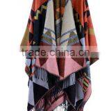 2017 Spring New Item Ladies Scarf Western Style Bohemia Style Tassels Model Imitated Cashmere Material Women Cloak thumbnail-5
