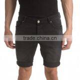 Black Distressed Zipper Fly Denim Shorts thumbnail-1