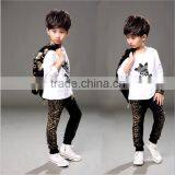 New Fashion Handsome Kids Dance Costume and Print Bright Skull Pattern With Pant Coat Design Sets thumbnail-2