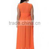 Women Chiffon V Neck Sleeveless Cocktail Party Evening Gown Long Dress thumbnail-2