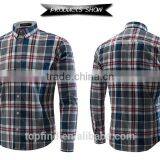 New Product 2016 European Fashion 100% Cotton Yarn Dyed Plaid Shirt Wholesale Men's Clothing thumbnail-2