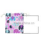 Custom Rectangle Pink Elephant Pattern Cotton & Linen Jewelry Drawstring Bags thumbnail-2
