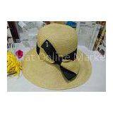 Fashion Womens Sun Hats With Bowknot Flower , Leisure Wide Brim Sun Hat thumbnail-1