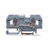 24 - 12 AWG 600V 50A 54A Spring Loaded Terminal Block , Gray PA66 Insulation