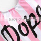 Custom Logo Swimwear Bikini Stripe Sublimation Print Halter One Piece Swimsuits thumbnail-3