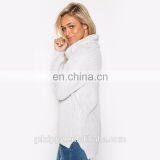 New Arrival Long Sleeve Loose High Necklin White Wholesale Jumper thumbnail-3