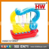 Lovely child plastic music toy mini harp with light and music