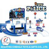 New Arrival Sliding Parking Lot Police Model Set Blue Track Toys