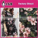 2017 custom flower printed design chiffon dress fabric