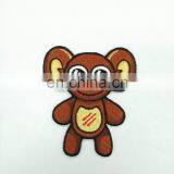 100% Full Embroidered Patch for Kids Cloth, Pressure Sensitive Animal Little Bear Embroidered Badge,