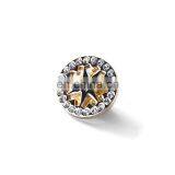 Custom Round Pocket Crystal Lape Pin Metal Badges Wholesale