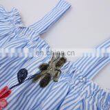 Girl Flower Applique Spaghetti Strap Dress Baby Summer Dress For Kids thumbnail-5