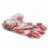 China Cheap Price Tropical Style Multi-Color Rainbow Throw Blanket 63" X 49" thumbnail-1