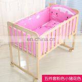 Cute Design Cartoon Printed 5PCS Multi Size 100% Cotton Fabric Hard Cotton Filled Baby Crib Bedding Set With Wholesale Price thumbnail-3