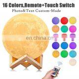 Newish Modern Desk Wood Holder Christmas Decor Magnetic Rechargeable Custom Led Lunar Shape Night Starry SKY 3D Moon Lamp Light thumbnail-5