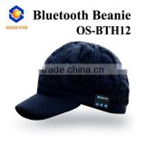 Acrylic material custom black bluetooth knitted beanie hat
