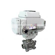 DN50 3 PCS Welded On Off Type Motorized Electric Flow Control Electric Water Ball Valve thumbnail-5