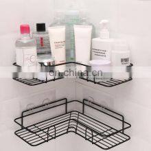 With Suction Cup Bathroom Accessories Wrought Iron Shampoo Storage Rack Holder Kitchen Punch Corner Frame Shower Corner Shelf thumbnail-5