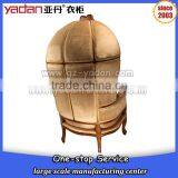 Classic Style Vintage French Egg Shaped Wooden Frame Chair With Lint Fabric Linen Quality Choice thumbnail-6
