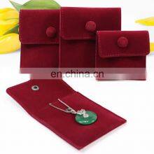 High Quality Velvet Jewelry Packaging Bags Pouch With Snap Button For Necklaces Bracelet Rings thumbnail-4
