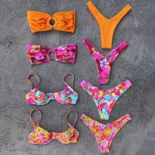 Two Piece Printed High Quality Ladies Swimwear Flex Fit Big Size Bathing Suits for Women Sexy Bikini Set thumbnail-2