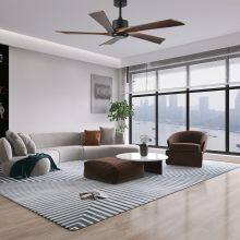 52inch Ceiling Fan With Solid Wood Blades Remote Cotroller Ceiling Fan With Light thumbnail-5