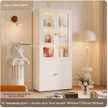 Modular Metal Glass Cabinet | With Adjustable Shelves & 3C Certified Tempered Glass | for Office Storage thumbnail-4
