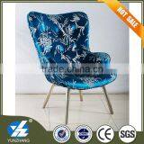 Bule Fancy Living Room Chair With Embroidery thumbnail-1