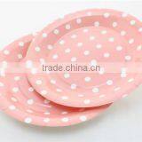 Environmental Fancy Pink Party Round Paper Plates - 9 Inch