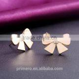 New Gold Plated Rhinestones Bow Butterfly Stud Earring For Women Jhumke Jewellery thumbnail-2