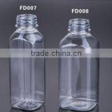 16OZ Plastic Clear Square Juice Beverage Bottle