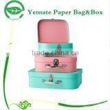 Fashion Delicate Pink Color Suitcase Shaped Paper Luxury Makeup Vanity Box thumbnail-2