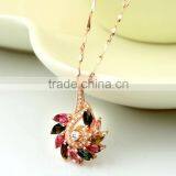 Custom 925 Sterling Silver Pink Green Multi Colors Tourmaline Pendant Necklace Pendant thumbnail-4