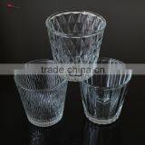 Round Shape Votive Candle Holder Clear Candle Glass With Embossed Pattern thumbnail-6